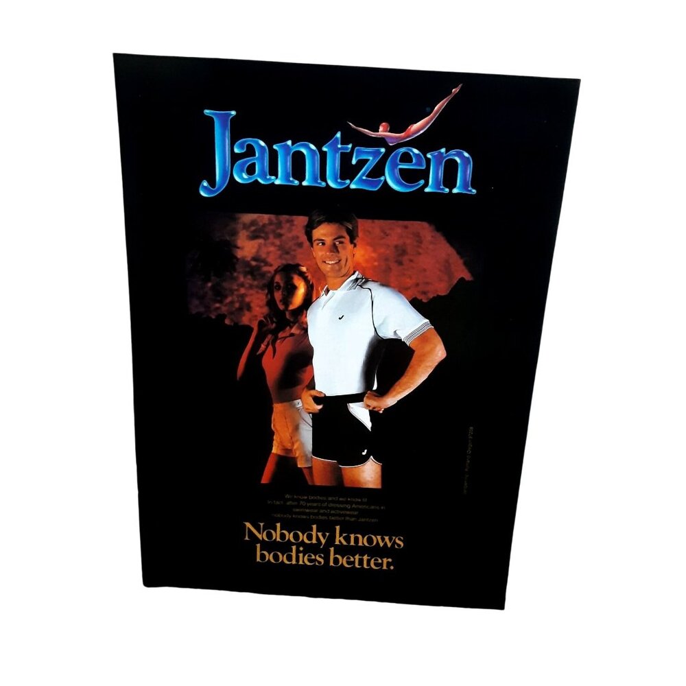 1982 Jantzen Clothing Knows Bodies Better Original Print Ad vintage 80s